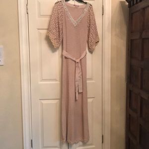 Calypso Blush crochet Maxi dress with beading.